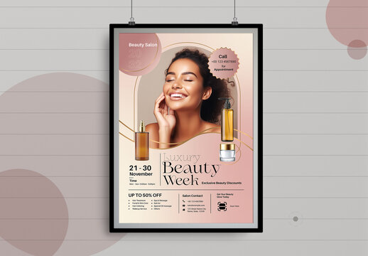 Luxury Beauty Salon Promotional Flyer Template