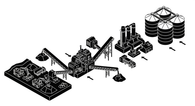 Isometric Digital Circuit Board with Electronic Components.
