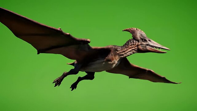 Pterodactyl Flying Green Screen Chroma Key Footage.