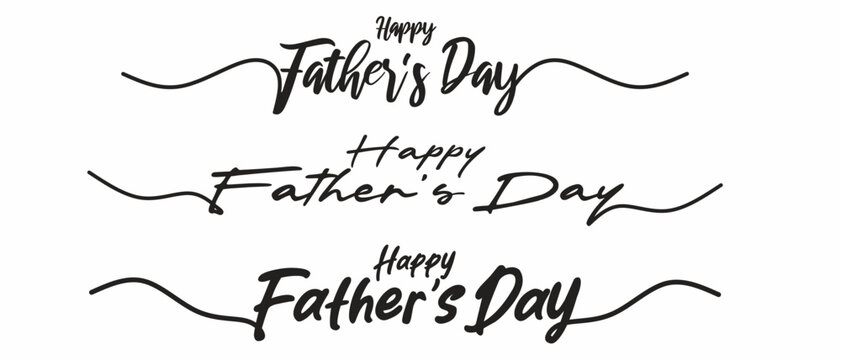 Happy father day hand drawing lettering - vector