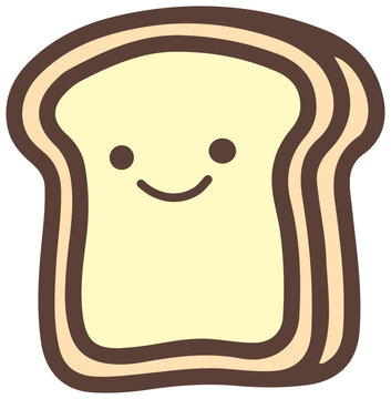 Organic minimalist slice of toast vector icon for morning breakfast and diet tracking.