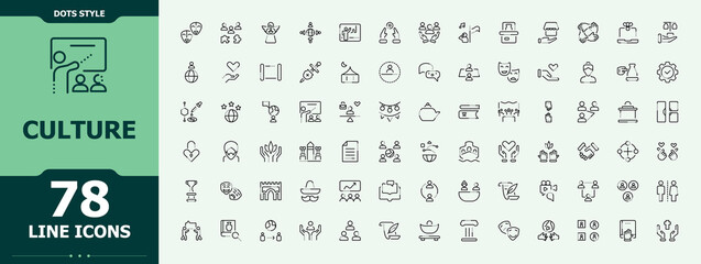 Culture icon set in linear style. Minimal icons collection. Includes thin line symbols museum, theater, theatre, cinema, enjoying, painting. Editable vector art. Theatre icon set. © icogrid