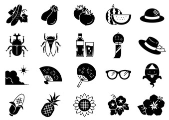 夏イメージアイコン05　Summer-themed icons © miiiin