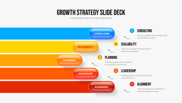 Project Analysis Frame Layout Vector Illustration. Enterprise Strategy Five Step Infographic Presentation Design. Company Overview 5 Option Diagram Slideshow Template.