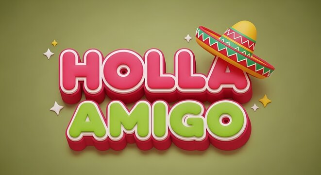 Fun Mexican Style Holla Amigo Greeting