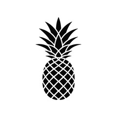 Obraz premium Black silhouette of a pineapple