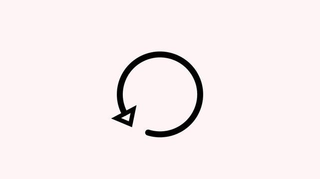 Refresh or retry icon animation.circle arrow,reload,arrow rotation with white background