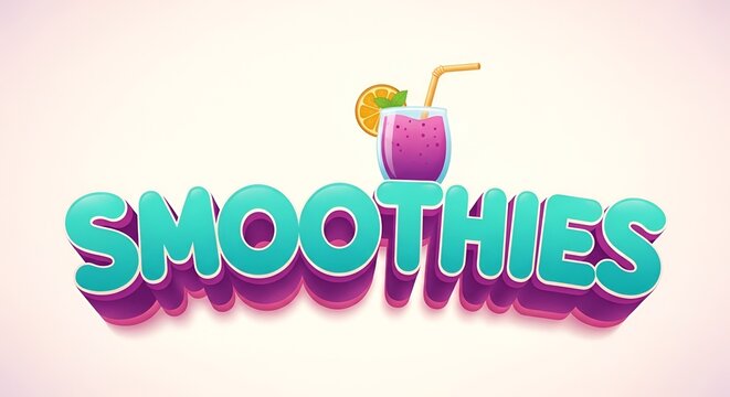 Fresh Tropical Fruit Smoothie Drink Sign