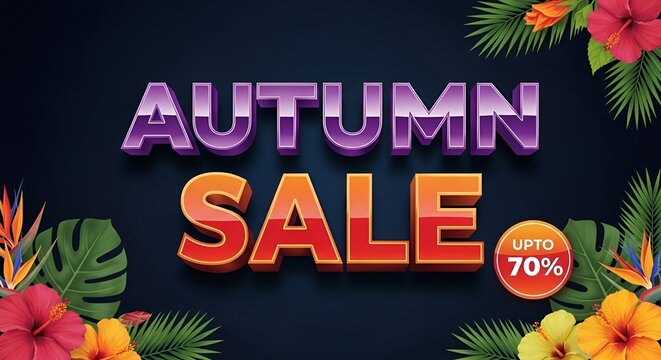 Creative Autumn Season Sale Typography Banner