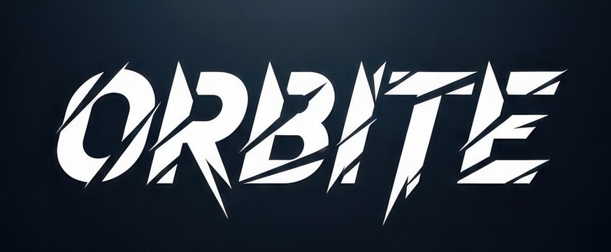 Modern Stylized Word Orbite with Shattered Effect on Dark Background for Gaming and Tech Branding