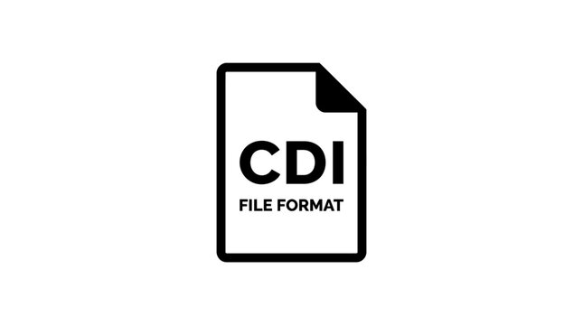 Cdi File Format Icon Black Silhouette On White Background