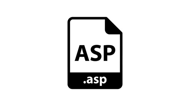 Asp File Icon Black Silhouette On White Background
