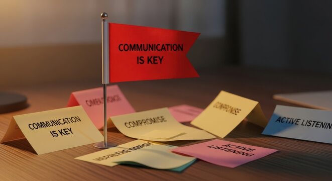 Effective communication warning red flag symbolizing key role of communication