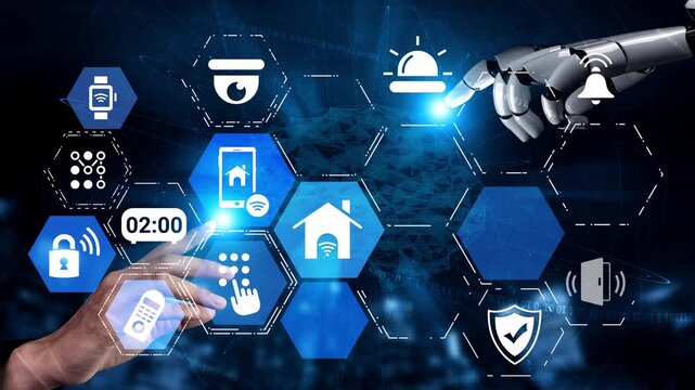 Concept of smart home automation enhances modern living. This innovative smart home system provides security, convenience, and control for a connected lifestyle. Funnel