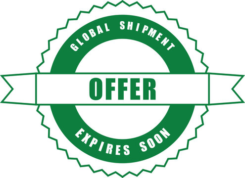 Global shipment offer expires soon green seal for time sensitive worldwide shipping promotions and deals
