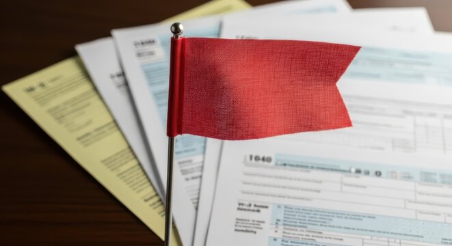Red flag warning tax form alert financial risk and compliance concerns