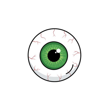Vibrant green iris and dark pupil symbol for vision care ophthalmology or medical awareness with red veins representing conjunctiva displayed as an expressive graphic