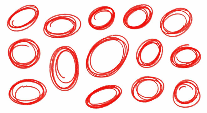 red hand-drawn circles marker highlights and expressive scribble marks emphasizing important points on a clean white background.