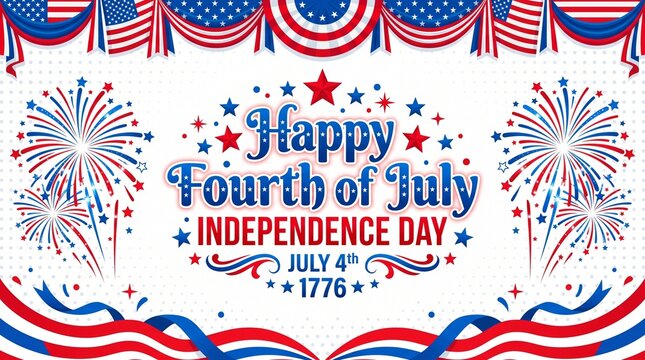 Happy fourth of july independence day silhouette celebration