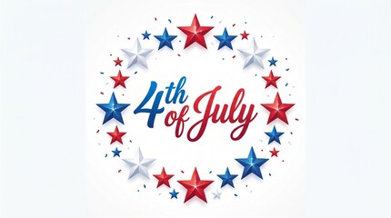 Obraz premium Patriotic 4th of july celebration with stars and festive typography