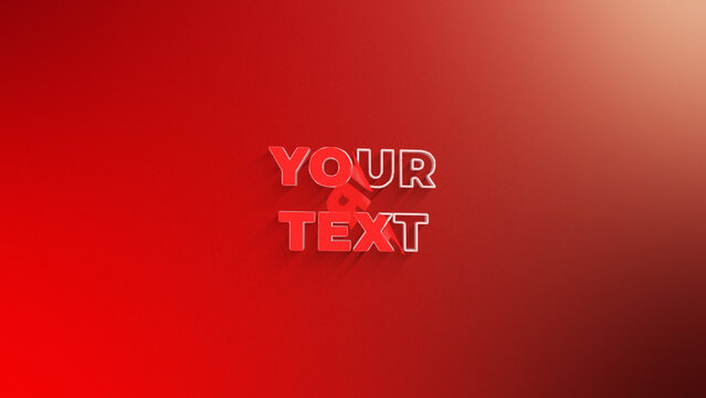 Corporate Elegant 3D Title with Clean Red Gradient and Soft Shadows