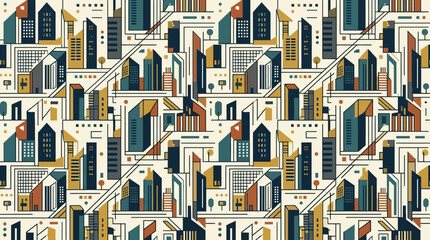 Cute space astronaut seamless pattern flat vector. Cartoon universe background with planets, rocket ships, alien UFO, and stars for kids fabric, nursery wallpaper, boys wrapping paper. © Maftuh