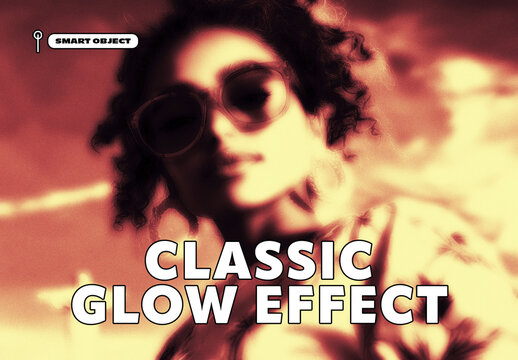 Classic Glow Photo Effect Template with Soft Cinematic Vintage Blur