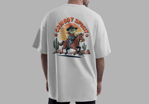 Cowboy Frog Western Vintage Tshirt Design