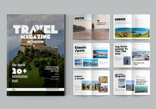 Creative Travel Guide Editorial Template For Lifestyle Magazine