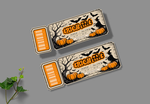 Halloween Pumpkin Event Ticket Invitation Design