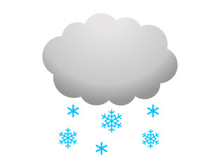 Obraz premium シンプルな雪雲のイラスト