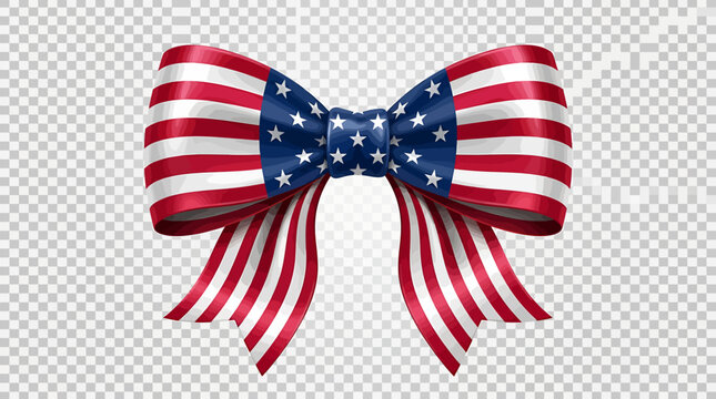 American Flag Bow 4th of July vector