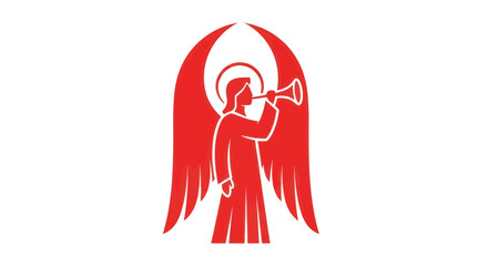 Red Angel Blowing Trumpet Icon © ati