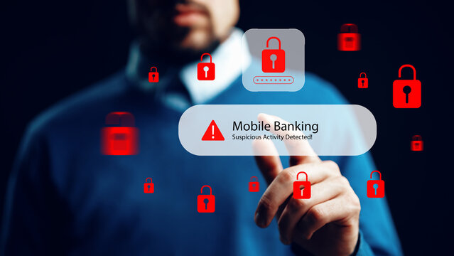 Scam call SMS message alerts for mobile banking security issues