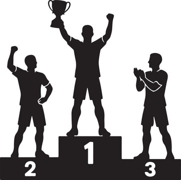 podium winner silhouette, standing pose