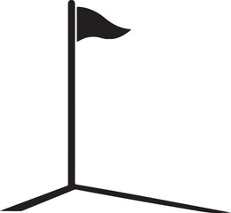 football corner flag silhouette, minimal object © Hasher