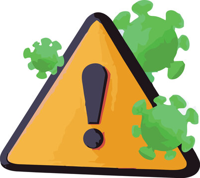 Virus Warning Alert 3D Health Icon Transparent Background Disease Prevention Concept