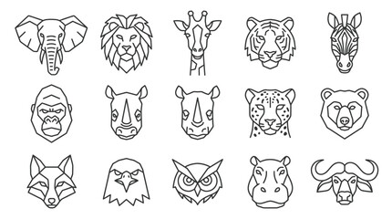 Collection of various wild animal faces. © Ami Triyatmi