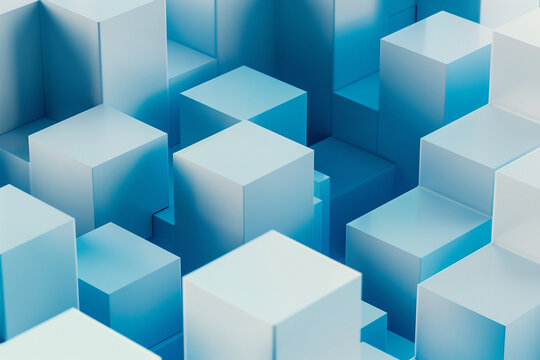 Abstract isometric 3D blocks geometric background