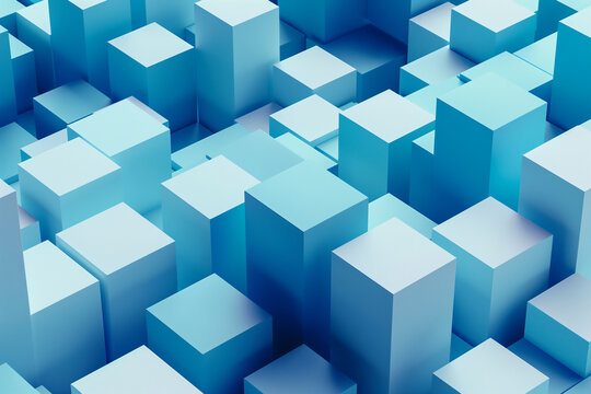 Abstract isometric 3D blocks geometric background
