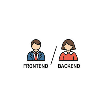 Illustration of frontend and backend developers.