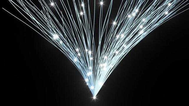 Cyber data neon curve lines ML tech bg 4k