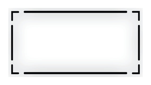 Blank rectangular frame with corner markers on blurred white background corner pieces text area rectangle copy space