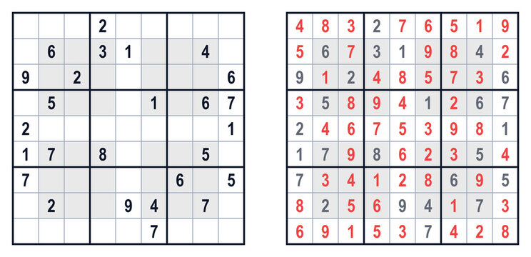 Sudoku hyper puzzle grid with empty spaces and filled numbers design  