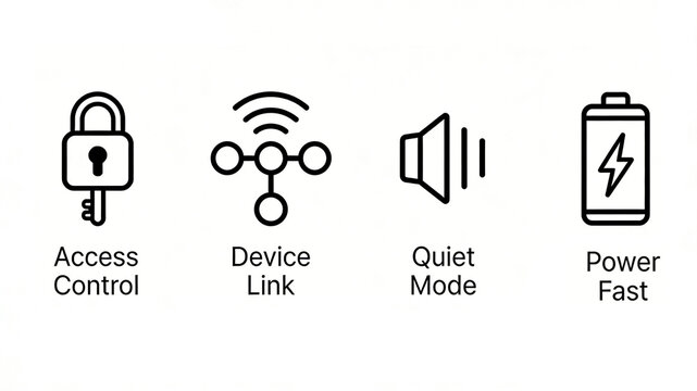 Showcasing access control, device interconnection, and fast charging, representing the concept of intelligent interconnection control and unified management of smart home and office devices.
