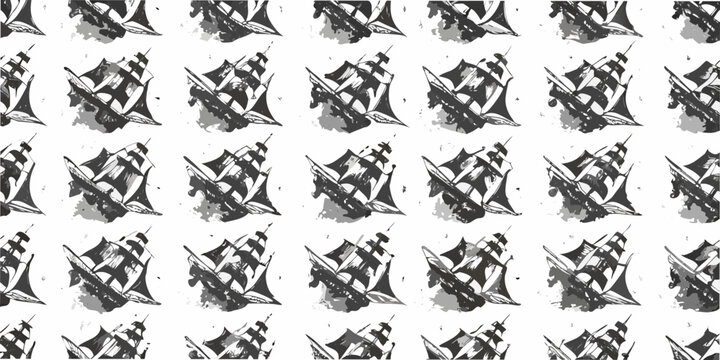Tall Sailing Ships Pattern A Repeating Nautical Vector Illustration
