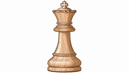 Isolated White Queen Chess Piece Closeup. © Ridwan