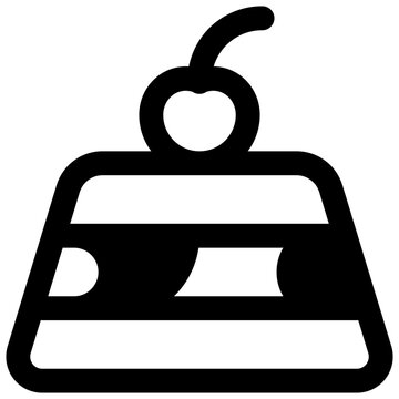 Spumoni. Outlined stroke vector icon with black-filled details. 