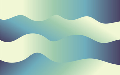 Obraz premium Soft Green Blue Waves | Abstract Gradient Design