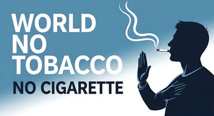 Naklejka premium No Tobacco No Cigarette message with man smoking